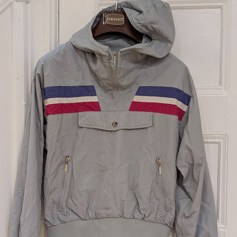 Descente Men's Vintage 90s Gray Windbreaker Pullover Size S